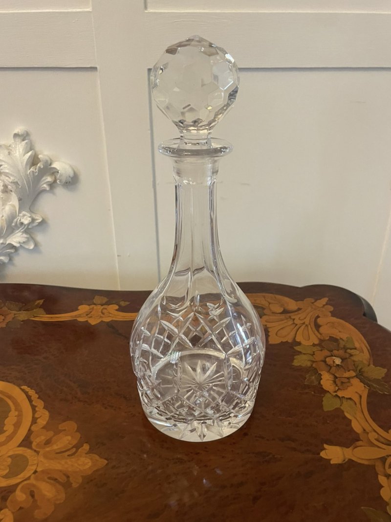 Antique Victorian Quality Cut Glass Decanter - Image 2